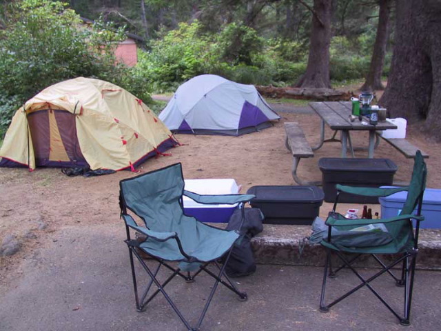 Camp at Beverly Beach State Park.