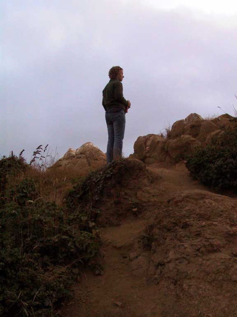 Jenn staring out to sea.