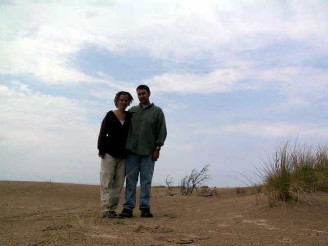 Jenn and Rob on the sand.
