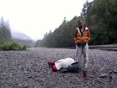 Packing up after the night along Redwood Creek.